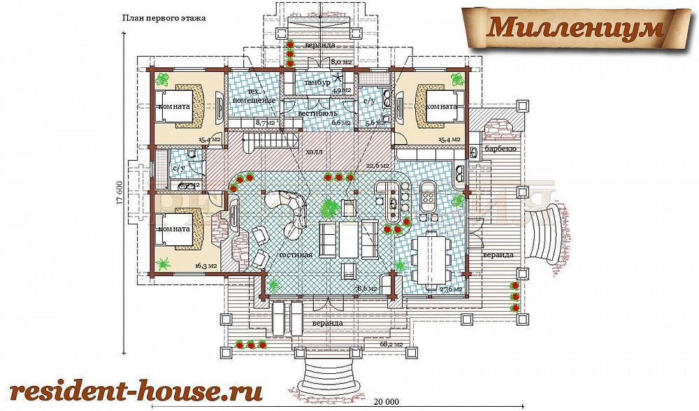 Миллениум Дикий сруб — Планировка — 1