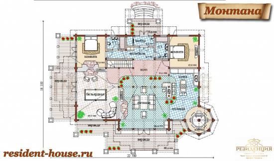 Проект дома  Монтана - Строительство и проектирование загородных домов в Москве. Резидент Хаус.