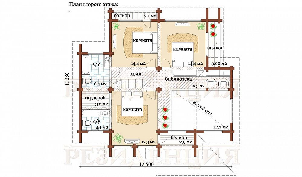 Шале Комби с гаражом — Планировка — 2